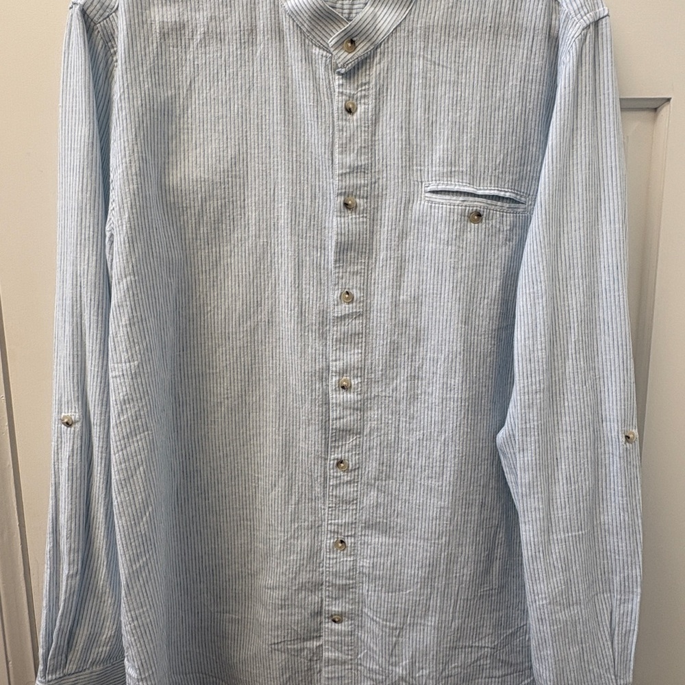 Men's Light Blue Striped Shirt
